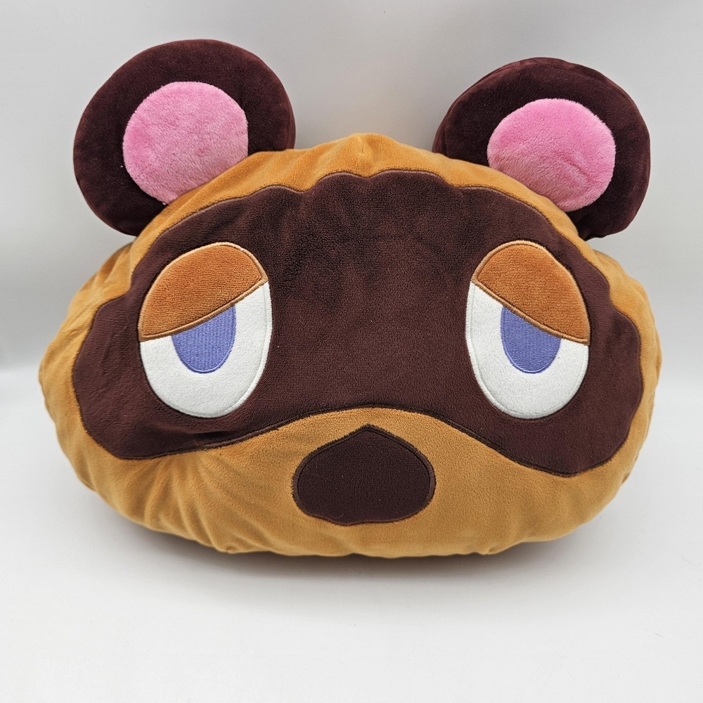 Animal Crossing Club Mocchi Mocchi Tom Nook‎ Plush Doll Pillow Brown Large 16"